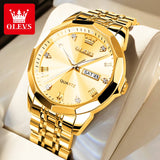 OLEVS Gold Quartz  Waterproof Luminous Watch