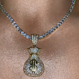 Hip Hop Dollar Sign Purse Pendant Necklace - jackandjillsonlineshop