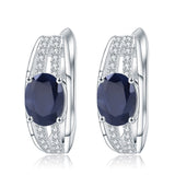 925 Sterling Silver/3.32Ct Natural Blue Sapphire Stud Earrings - jackandjillsonlineshop