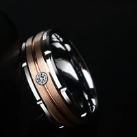 Charm 8mm Tungsten Charm Zirconia Ring - jackandjillsonlineshop