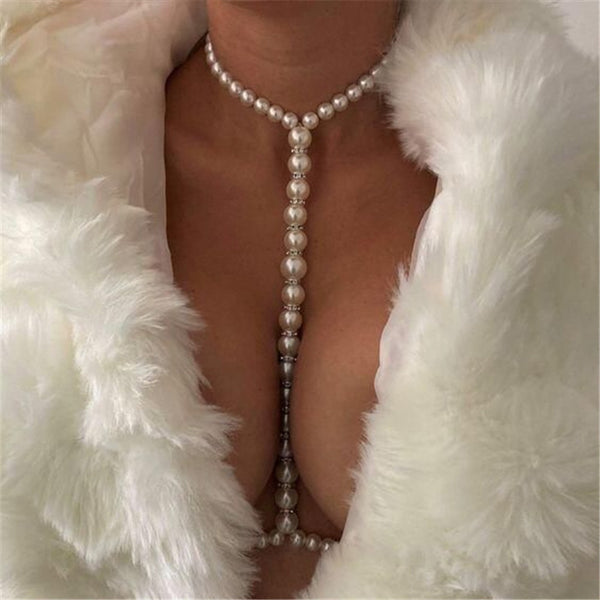 Pearl Body Chain Bra Necklace