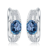 925 Sterling Silver/3.32Ct Natural Blue Sapphire Stud Earrings - jackandjillsonlineshop
