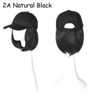 Black Baseball Cap Hair Wig - jackandjillsonlineshop