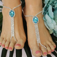 2pcs Toe Anklet Bracelet/6 Stone Colors - jackandjillsonlineshop